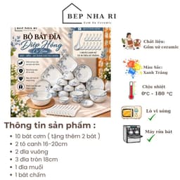 Bộ Bát Đĩa Gốm Sứ Diệp Hồng CƠ BẢN Vẻ Đẹp Tinh Khôi Trong Từng Chiếc Lá Dùng Cho Bữa Ăn Gia Đình 4