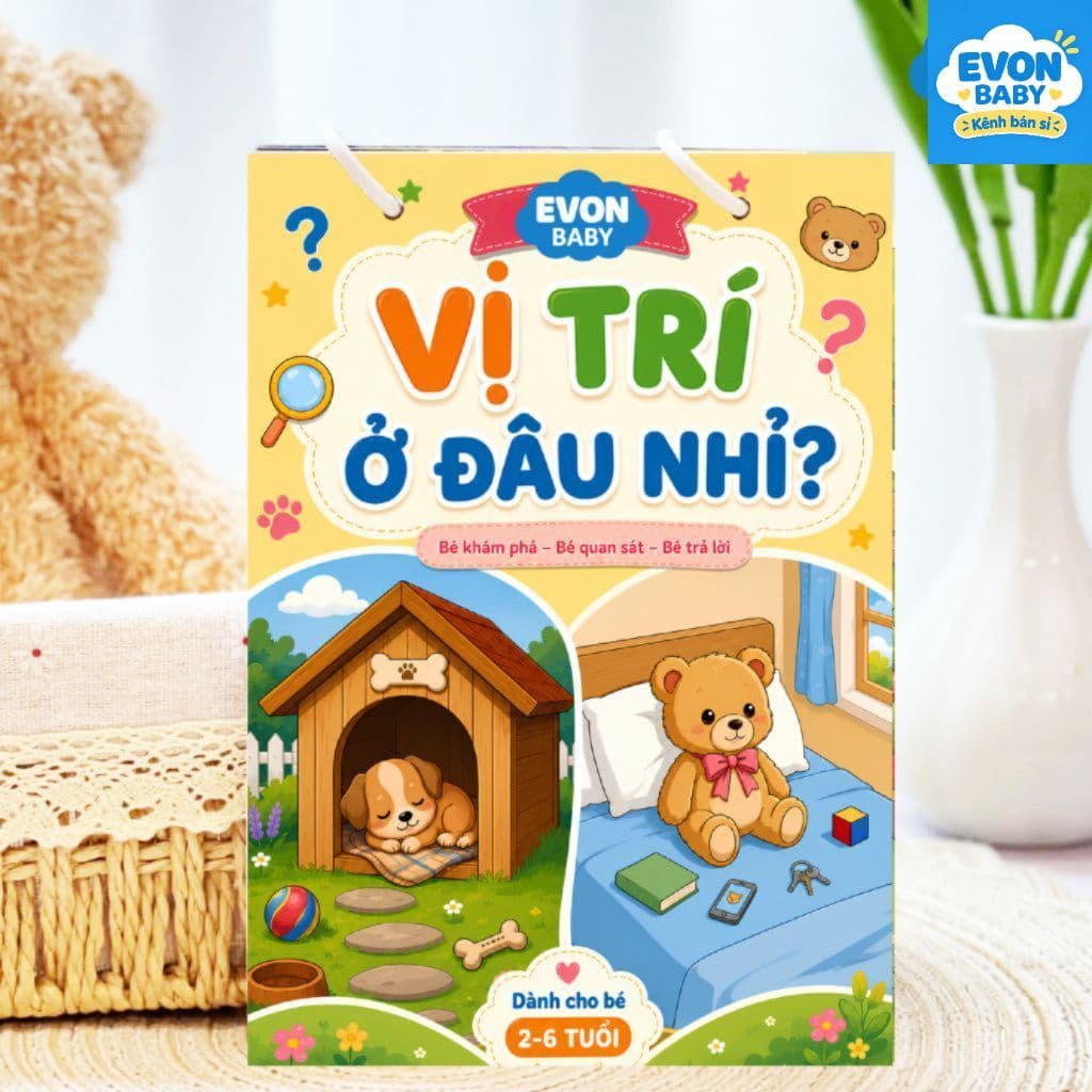 Thẻ Flash EVON BABY dạy bé tập nói - ĐỒ VẬT VỊ TRÍ Ở ĐÂU NHỈ ?