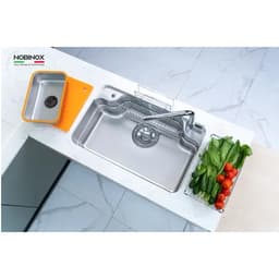 CHẬU RỬA BÁT 1 HỐ NOBINOX TASA NX8050 | Kích thước 80x50cm | Bản nâng cấp B180 4