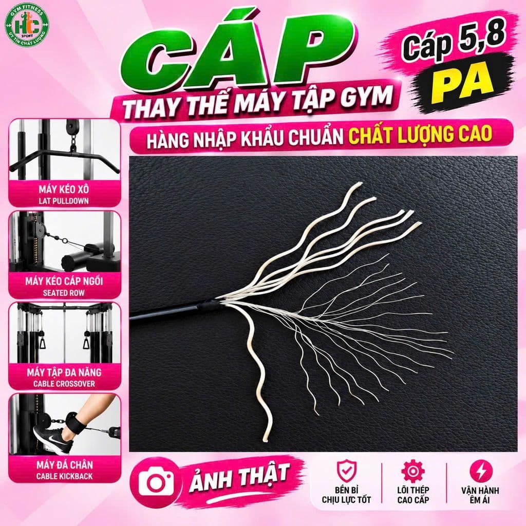Dây cáp 5.8mm PA chuyên dụng cho máy tập gym(vỏ bọc PA)