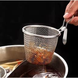 Rổ Nhúng Lẩu Inox 304 Có Móc Cài 11x9.5cm Giỏ Nhúng Lẩu Vớt Mì Thịt Rau Hải Sản 5