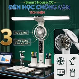 Đèn Học Led Để Bàn Làm Việc Thiết Kế Sáng Tạo Với 2 Thanh Led Rời, Cảm Ứng , Chống Cận Thị 1