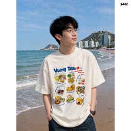 Áo Thun HY KORÉ Vũng Tàu Food 3442 Form Rộng Localbrand Oversize Unisex Vải 75% Nam Nữ Mặc Đẹp 6