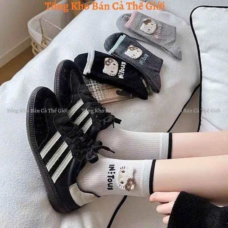 Set 10 Đôi Tất Nữ Cổ Cao Mèo Kitty in Tour Dệt Kim Cotton Siêu xᶖnh Xắn Dễ Thương Mẫu Mới 2026 -  VOICON-[TV01]