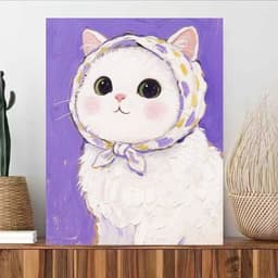 1 Bức Tranh Treo Tường In Mèo Hoạt Hình Đáng Yêu Trang Trí Phòng Khách Phòng Ngủ Dễ Dàng Treo Kích Thước Lớn 9