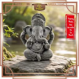 Tượng thần voi Ganesha đá sa thạch xanh -  Tượng deco, trang trí tiểu cảnh, bán cạn, terrarium 2