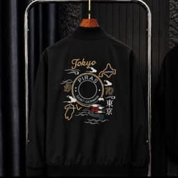Áo khoác Gió Bomber Hoạ tiết TOKYO chất gió 2 lớp bo gân thời trang cao cấp 3
