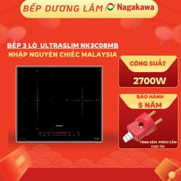 Bếp 3 lò từ Nagakawa UltraSlim NK3C08MB | Booster 2700W | Inverter thế hệ mới | BH 5 NĂM tại nhà toàn quốc 1