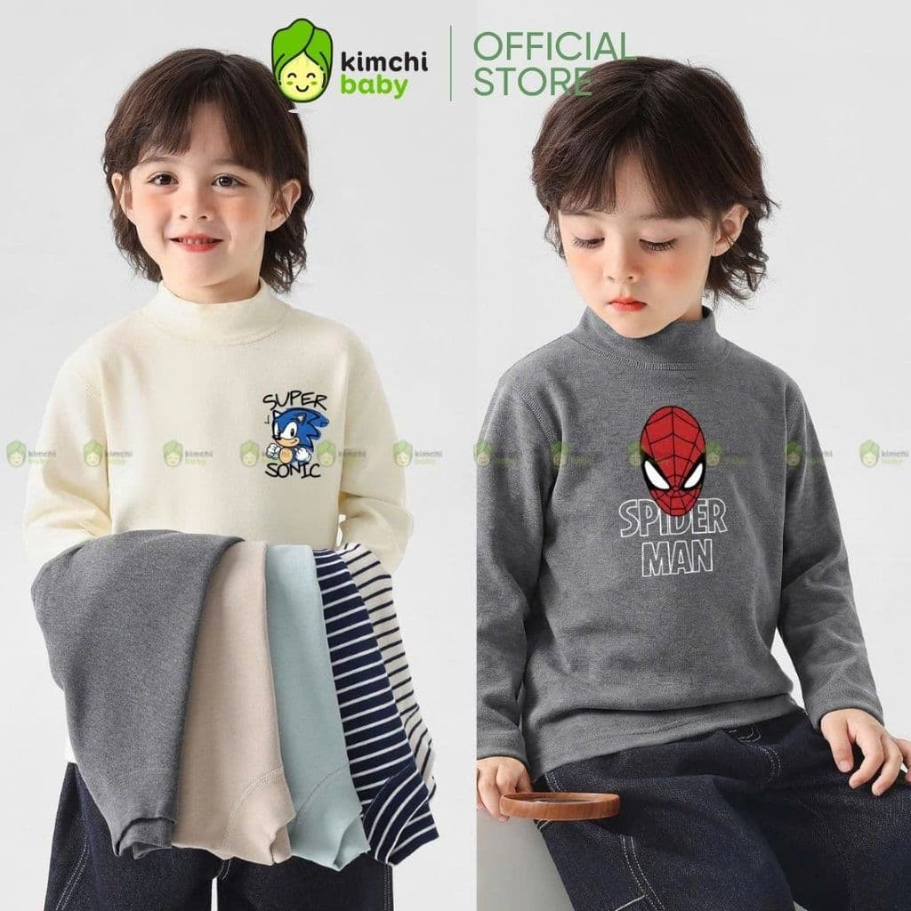 [10-29KG] Áo giữ nhiệt bé gái cao cấp dài tay cổ cao 3p  KIMCHIBABY  DÀY MỊN SIÊU ẤM cho bé mặc thu đông ACL602