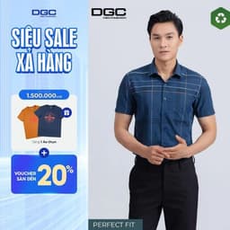 Sơ mi ngắn tay DGC Dáng ôm Perfect fit, vạt bằng với thiết kế hiện đại - SASNBF02M 1