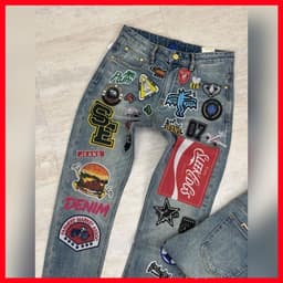 JEAN NAM HỌA TIẾT,THIẾT KẾ ĐỘC ĐÁO VỚI NHỮNG MẢNG STICKER,MỘT CHIẾC JEAN CHO ANH EM YÊU THÍCH SỰ PHÁ CÁCH QJ-5191 VIC 6