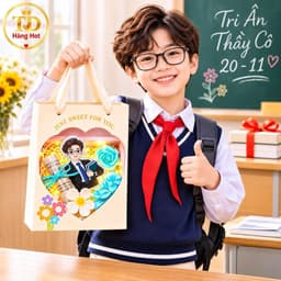 "Hộp quà 20-11 thân tặng thầy cô: hoa, thiệp, đèn nháy, ống mê ka cuốn tiền ý nghĩa." 4