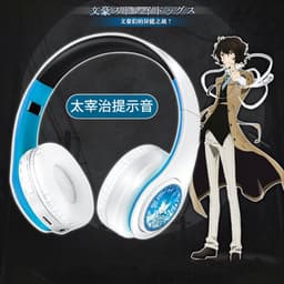 Tai Nghe Bluetooth Bungo Stray Dogs Dazai Osamu Anime Không Dây Gập Gọn Thẻ TF Cosplay Game 6