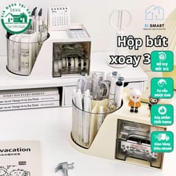 Hộp đựnġ mỹ phẩm, hộp đựnġ bút đa năng có kèm ống đựnġ xoay 360 độ tiện dụng, có nhiều ngăn chứa đồ thông minh VOICON 1