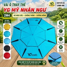 Vải Ô Thay Thế YG Mỹ Nhân Ngư 2m4 – Vải Ô Câu Cá Nhiều Màu, Dễ Thay Lắp, Phụ Kiện Ô Câu 1