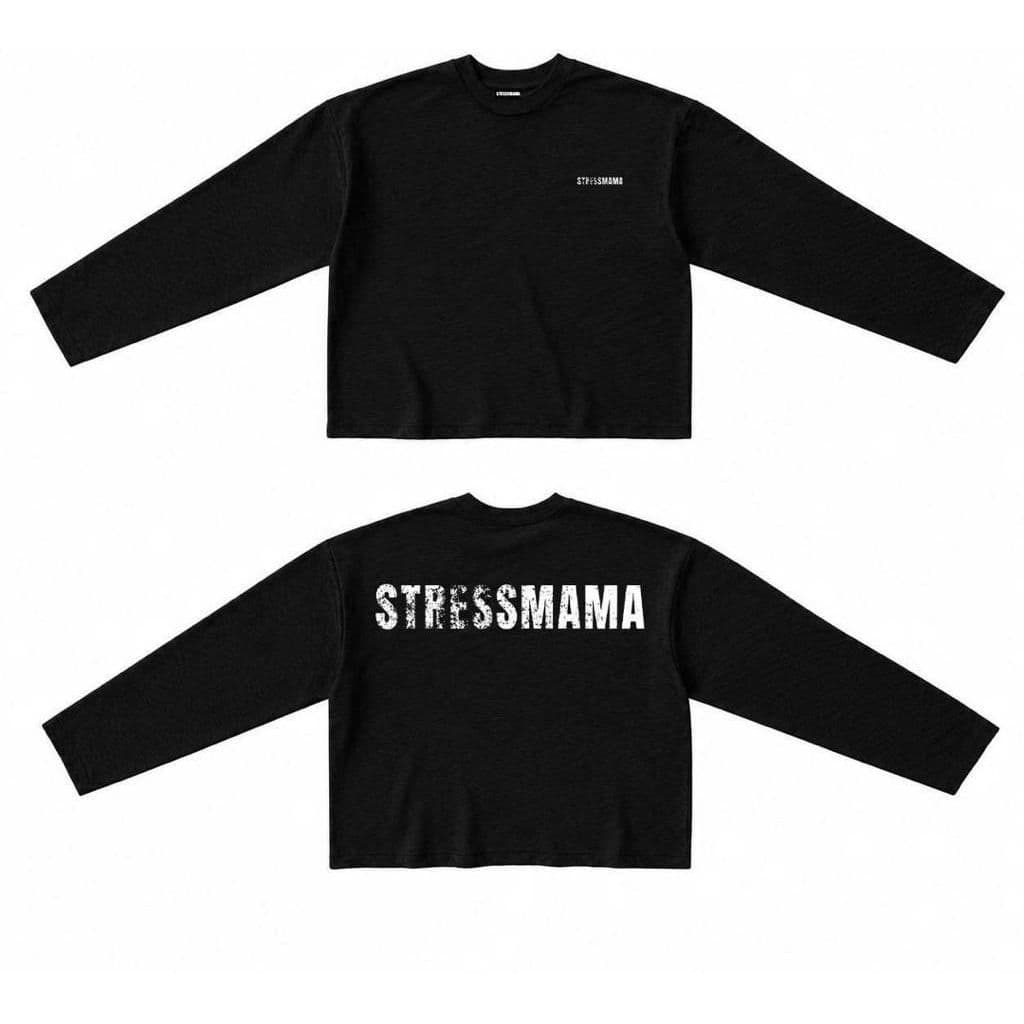 Áo Thun phông Tay Dài STRESSMAMA logo l66 in 5D longtee boxy dáng rộng nam nữ  260gsm streetwear LONGSLEEVE  AM120