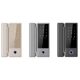 Khóa điện tử Vân Tay Cửa Kính bản lề sàn mở và lùa vân tay mã số thẻ từ có app ttlock thông minh quản lí lịch sử ra vào 2