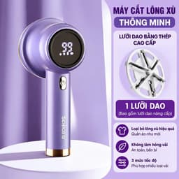 Máy Cắt Lông Xù CHIGO Chính Hãng 8W, Lưỡi Dao 6 Cánh, 3 Tốc Độ, Màn Hình LED, Sạc Type-C, Hút Xơ Vải Tự Động_TH 4