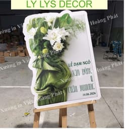 Bảng Cổng Cưới In Họa Tiết 3D Bảng Đón Khách Bảng Welcome Đám Cưới Bảng Dạm Ngõ LY LYS DECOR 4