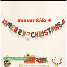 Bảng gỗ và banner dây đồ trang trí cửa hàng giáng sinh rực rỡ 6