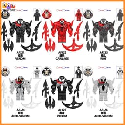 Venom Venom Đồ chơi Lắp ráp Nhân vật Phản Diện Siêu Anh Hùng Mô hình Venom, Anti Venom,Riot AF321-AF326 1