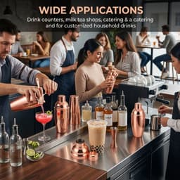 Bình lắc Cocktail ZAOFAHUA, Bình lắc uống nước vàng hồng 500ml, Máy rửa chén bằng thép không gỉ 304 chuyên nghiệp Máy trộn lắc thanh an toàn tại nhà 5