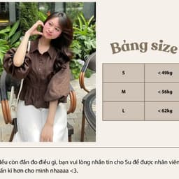 Áo Sơ Mi Bo Eo Lưng Chun Tay Bồng Cúc Dọc Đũi Hàn A323226 Thời Trang Nữ 8