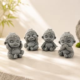 Bộ tiểu Tôn Ngộ Không tứ không đá sa thạch ST.PVN2677 - Tượng deco, trang trí tiểu cảnh, bán cạn, terrarium 7