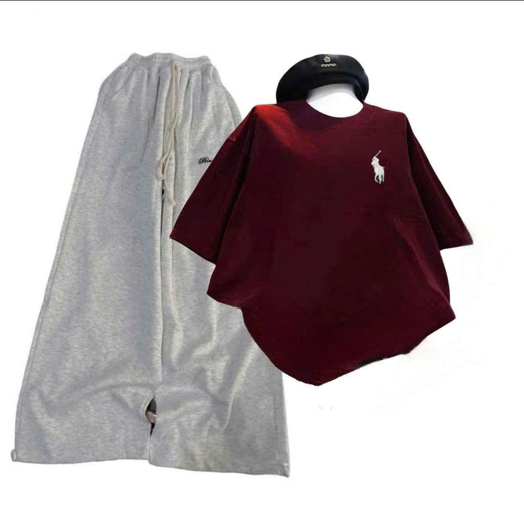 < Rẻ Vô Địch > Sét đồ quần dài da cá Xám đậm chữ kí + mix áo phông Thêu ngựa hót trend trẻ trung PUER -thoitrang96