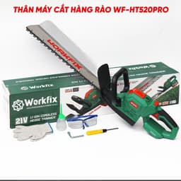 1 Máy Cắt Tỉa Hàng Rào Pin WORKFIX WF-HT520PRO, Lưỡi Bản To Cắt Bén Gom Cành - Xoay Góc Cắt 90 Độ 8