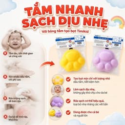 Bông Tắm Tạo Bọt Cho Bé, Mút Tắm Bọt Biển Mềm Mại, An Toàn Cho Da Bé - Timikid 2