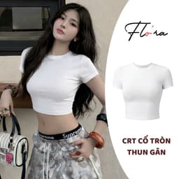 ( Free size 28 - 48kg ) Áo CROPTOP TAY NGẮN CỔ TRÒN TRƠN Thun Gân CR66, Áo Thun Ôm Body Kiểu Basic 8