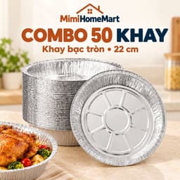 Combo 50 Khay Bạc Nồi Chiên Không Dầu 22cm MimiHomeMart - Khay Nướng Chịu Nhiệt, Tái Sử Dụng 6