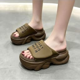 DÉP BM QUAI DA QUAI NGANG IN SỐ CAO 9CM CAO CẤP, XINH XINH N09 5