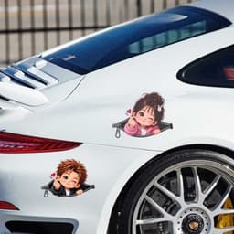  Decal Dán Trang Trí Hình Bé Chibi Kéo Khóa Thả Tim "Siêu Cưng" Chống Thấm Nước, Bền Màu 6