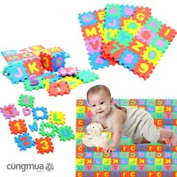 Bộ 40 miếng thảm xốp ghép chữ cái, số và phép tính 3