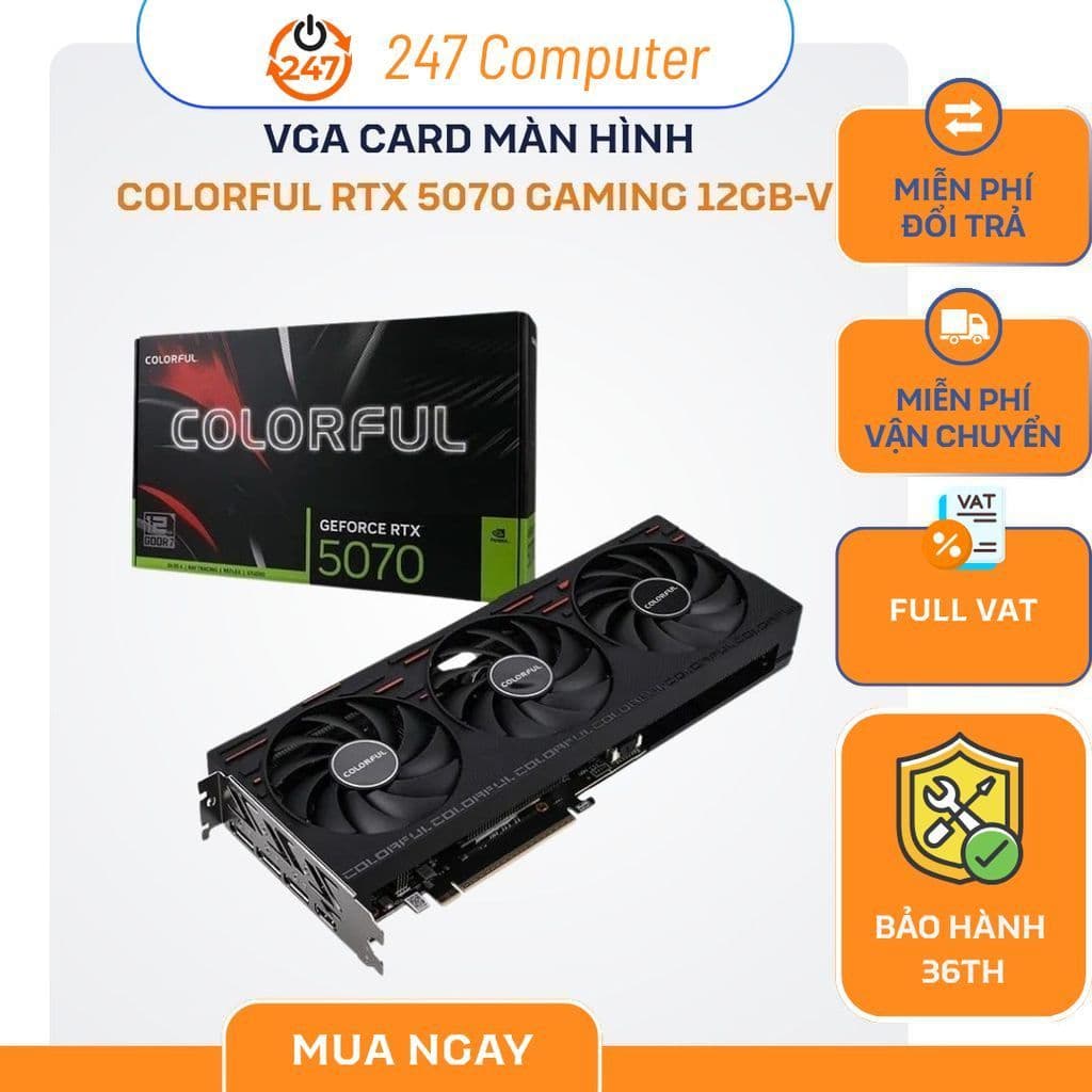 [NEW FULL VAT] VGA CARD MÀN HÌNH Colorful GeForce RTX 5070 Gaming 12GB-V - CHÍNH HÃNG BẢO HÀNH 3 NĂM