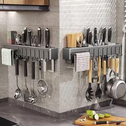 KỆ DAO THỚT ĐA NĂNG GẮN TƯỜNG BẰNG KIM LOẠI MẠ SƠN TĨNH ĐIỆN – GIÁ THAM KHẢO KỆ KHÔNG 4