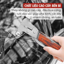 Búa thoát hiểm ô tô búa đa năng 7 trong 1 thép không gỉ 4