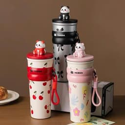 Cốc Giữ Nhiệt Có Nút Bịt Hình Gấu Trúc Tặng Kèm Móc Khoá Dung Tích 700Ml VOICON-[CU22] Thép Không Gỉ 201 & 304 8