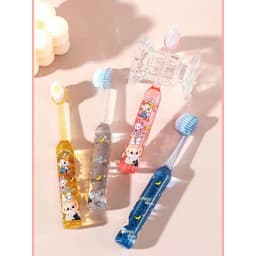 Bộ 4 Bàn Chải Đánh Răng Trẻ Em Hình LaLaBu Ngộ Nghĩnh, Ánh Kim Trong Suốt, Lông Mềm Ba Mặt VOICON-[DA66] 2