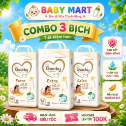 (LINK TRỢ GIÁ)COMBO 3 BỊCH Tã bỉm GOOBY EXTRA bản mới cải tiến cao cấp full size cho bé. 1