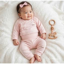 (Combo )Bộ Quần Áo Dài Tay Sơ Sinh Cạp Cao bambo  NT Vải Petit Thun Lạnh Pastel Mềm Mát Cho Bé 3-9kg 8