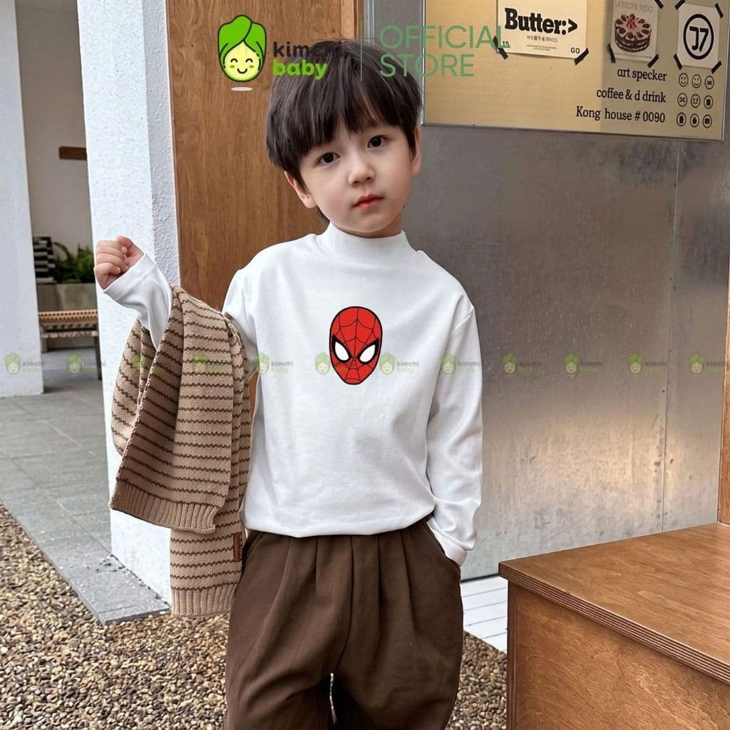 [10-29KG] Áo giữ nhiệt bé trai cao cấp KIMCHIBABY cổ cao 3p DÀY MỊN SIÊU ẤM dài tay cho bé mặc thu đông ACL601