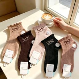 ​Tất Nữ Cổ Ngắn Trắng Viền Cầu Vồng Nicely (Combo 10 Đôi) - Vớ Nữ Cotton Co Giãn 4 Chiều Mềm Mại 5