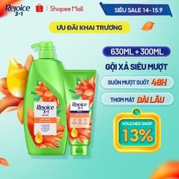 [KOL] [HỎA TỐC 2-4H] COMBO REJOICE Dầu Xả Siêu Mượt Chai 300ML + Dầu Gội Siêu Mượt Chai 630ML 1