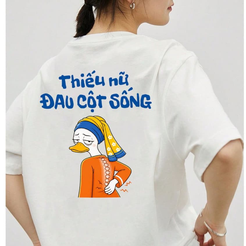COD (Giao hàng trong 24 giờ)Sailwen.Áo Thun Thiếu Nữ Đau Cột Sống Hài Hước, Meme Văn Phòng Cotton Form rộng Nam Nữ