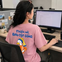 COD (Giao hàng trong 24 giờ)Sailwen.Áo Thun Thiếu Nữ Đau Cột Sống Hài Hước, Meme Văn Phòng Cotton Form rộng Nam Nữ 4