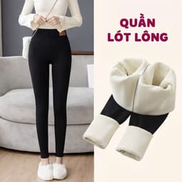 Xả Hàng Quần dài  legging nữ lót lông dày cạp cao ôm body 30 -48Kg, quần giữ nhiệt lót nỉ ấm mùa đông TO2 1