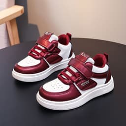 Giày Thể Thao 2 màu đen , đỏ , giày Trẻ Em Quai Dán, siêu nhẹ Chống Trơn, Giày Sneaker Đi Học Đi Chơi [G3] 3